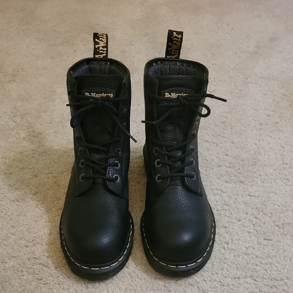 Dr. Martens Black Pebbled Leather Boots